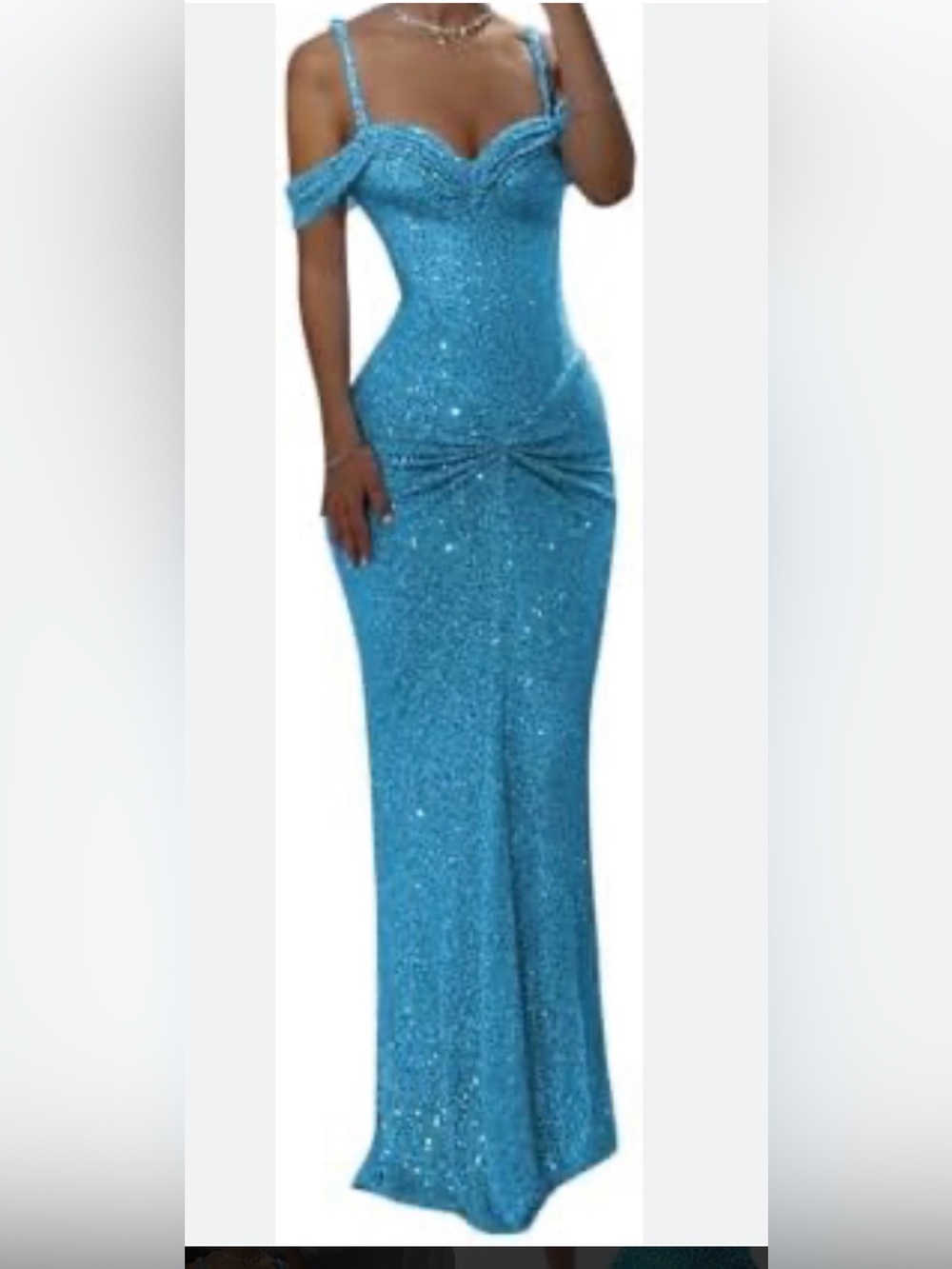 Sparkling Aqua Blue Sequin Gown